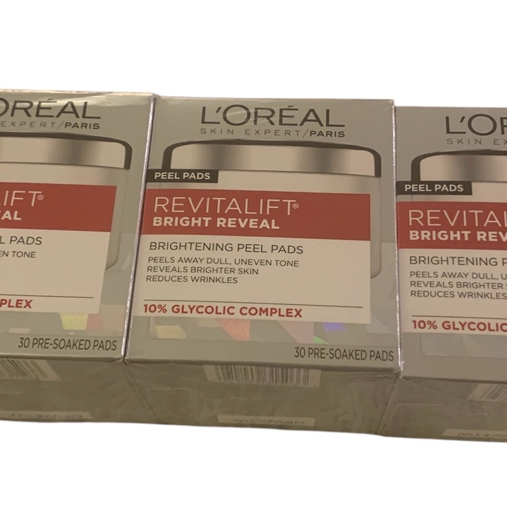 LOT OF 3 L’Oreal Revitalift Bright Reveal Anti-Aging Brightening 30 Peel Pads - Picture 4 of 4